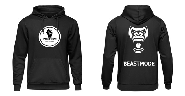 Fightlife Beastmode Hoodie zwart/wit
